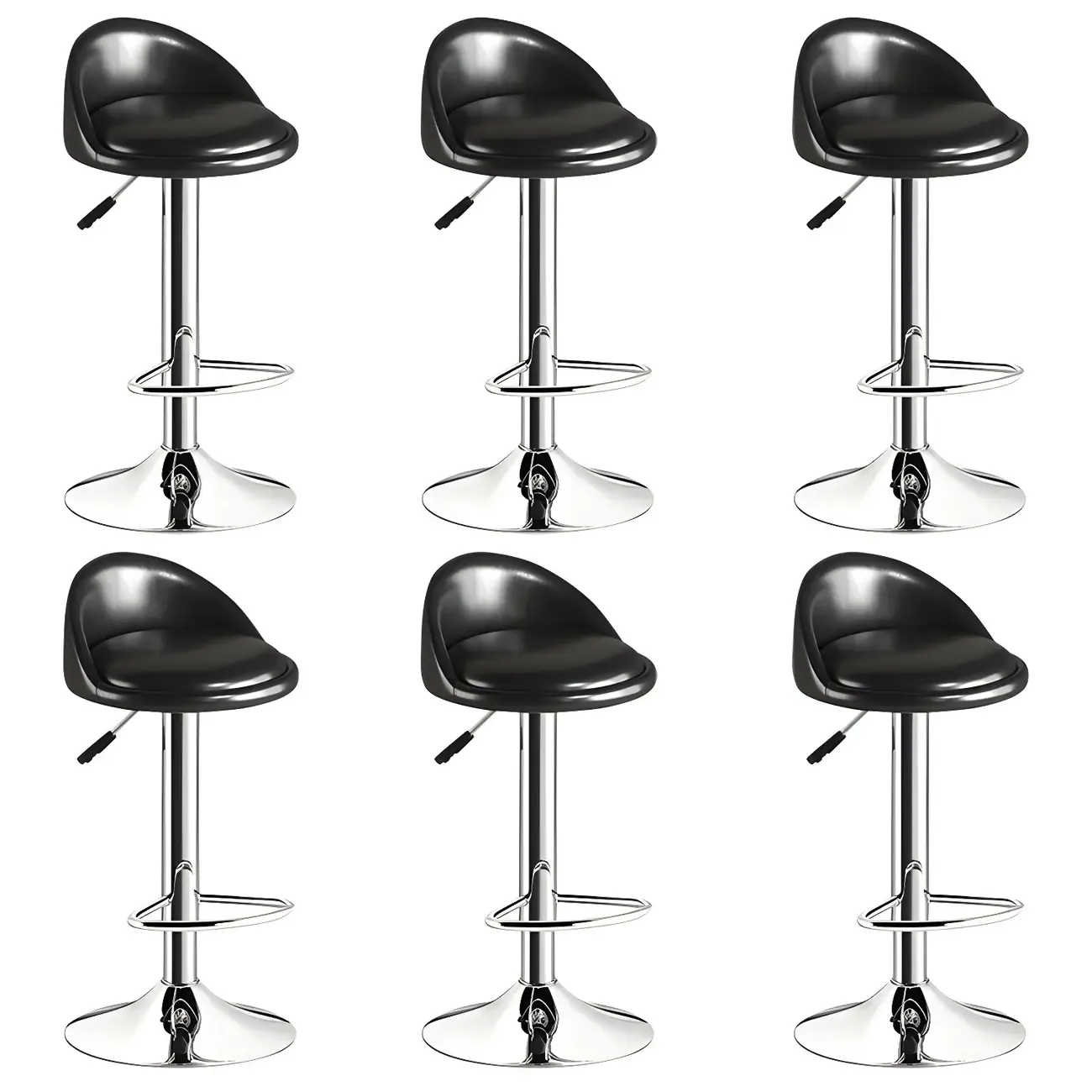 Modern Metal Adjustable Swivel Bar Stools for Dining Room Image - 36