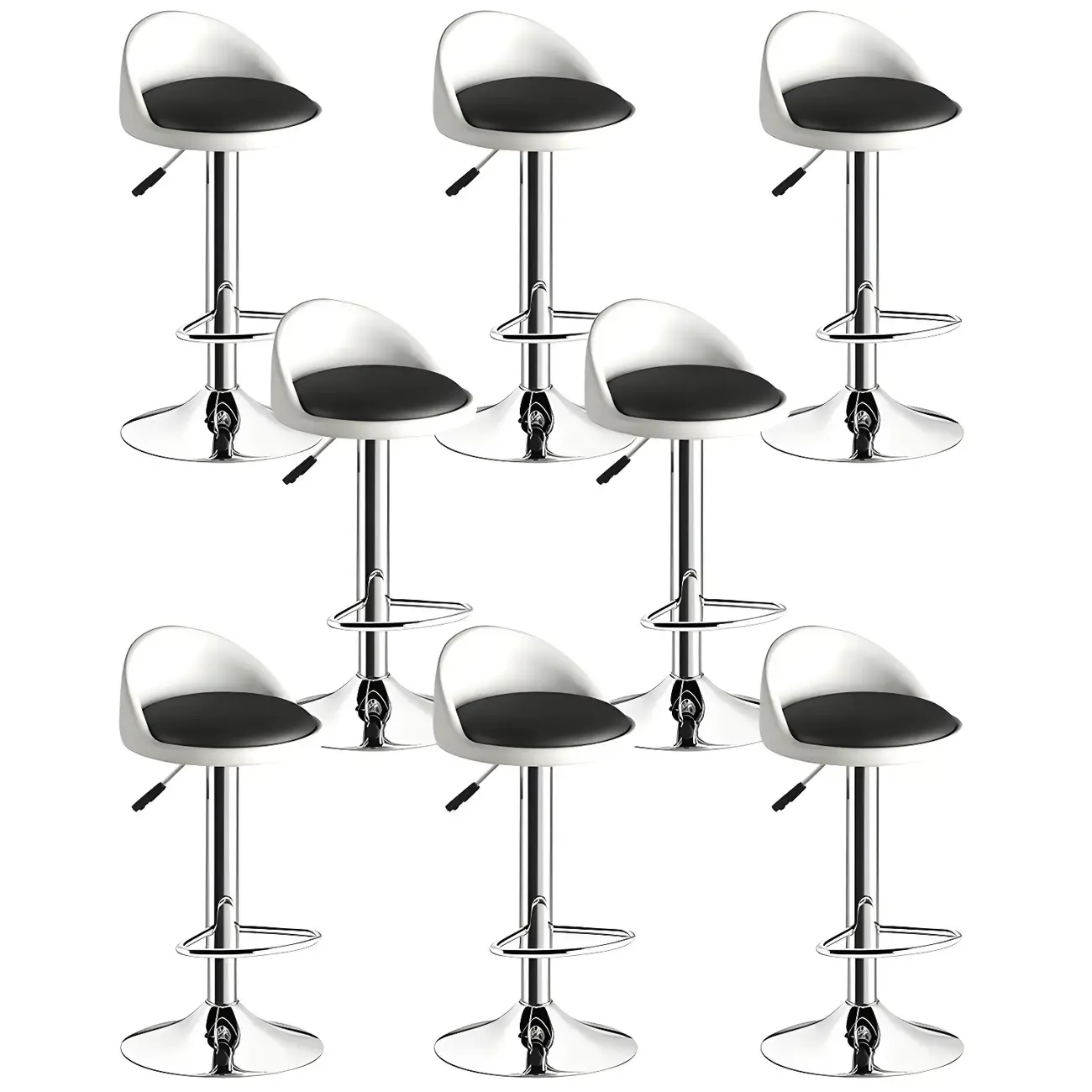 Modern Metal Adjustable Swivel Bar Stools for Dining Room Image - 42