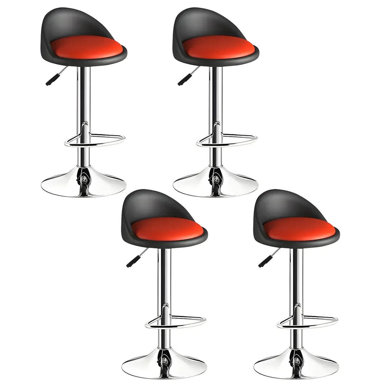 Modern Metal Adjustable Swivel Bar Stools for Dining Room Image - 45