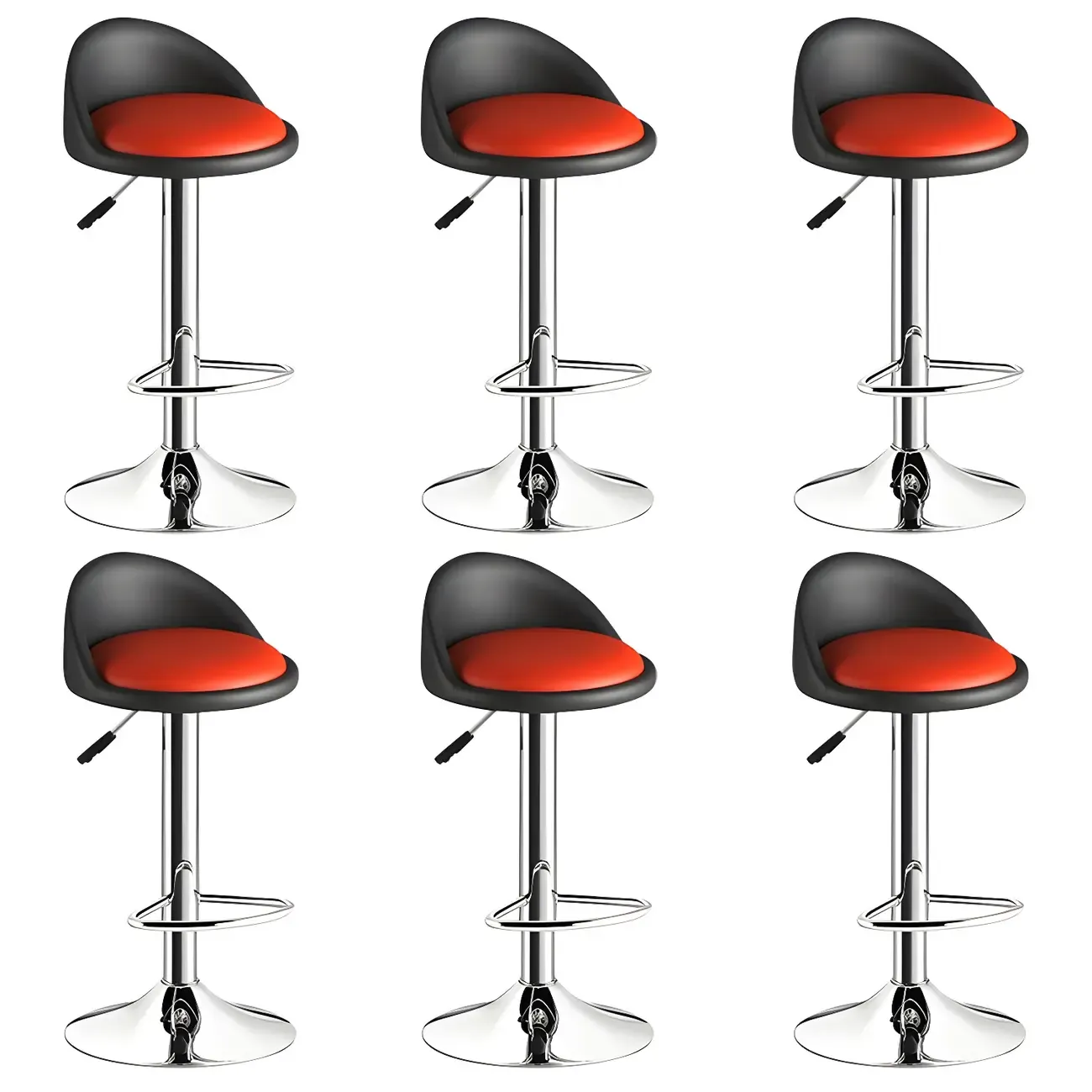 Modern Metal Adjustable Swivel Bar Stools for Dining Room Image - 46