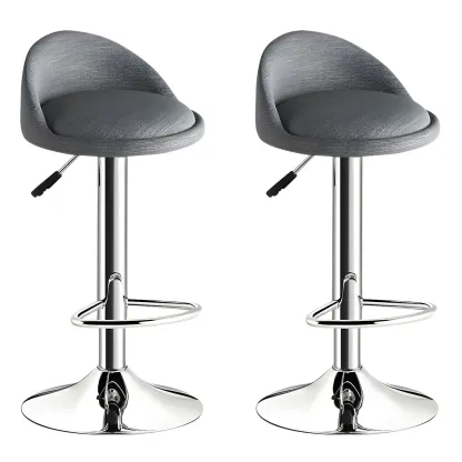 Modern Metal Adjustable Swivel Bar Stools for Dining Room Image - 54