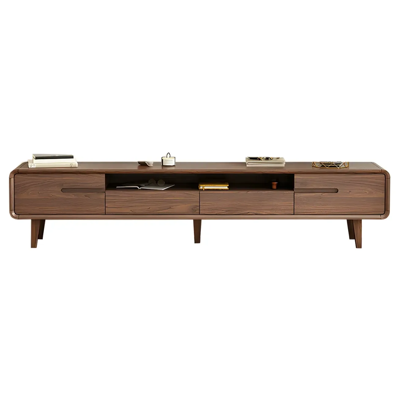Traditional Wooden Mueble Para TV Stand with Drawers for Home Image - 7