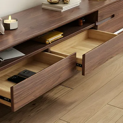 Traditional Wooden Mueble Para TV Stand with Drawers for Home Image - 9
