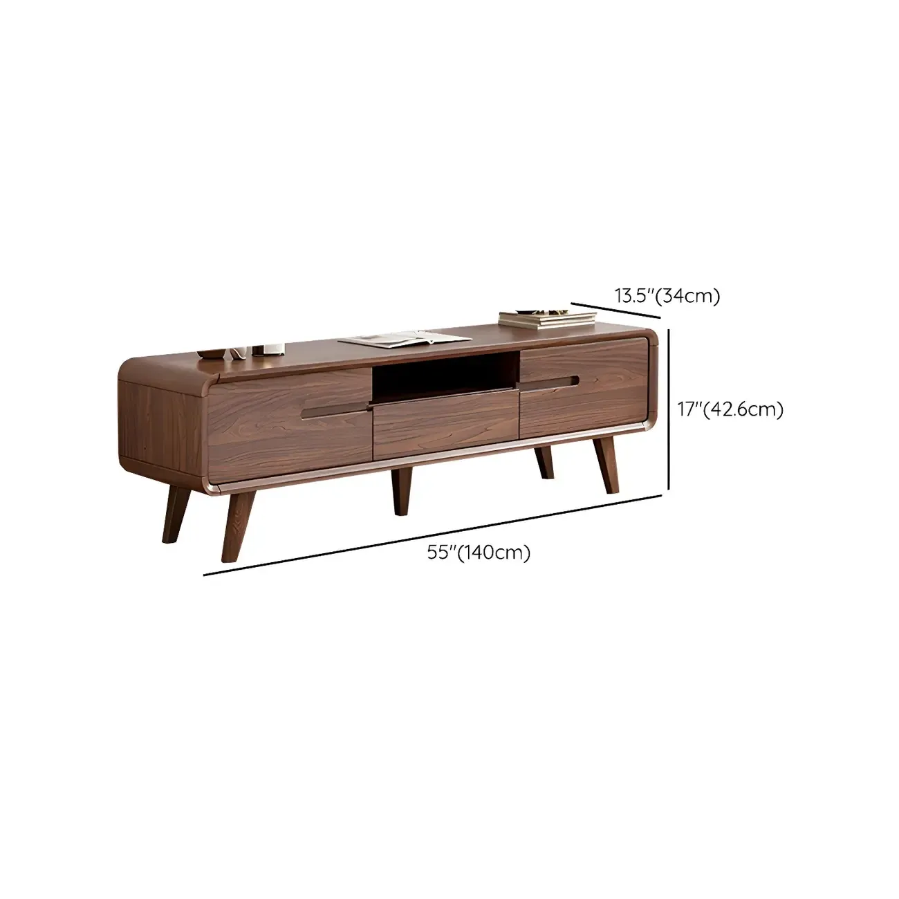Traditional Wooden Mueble Para TV Stand with Drawers for Home #size