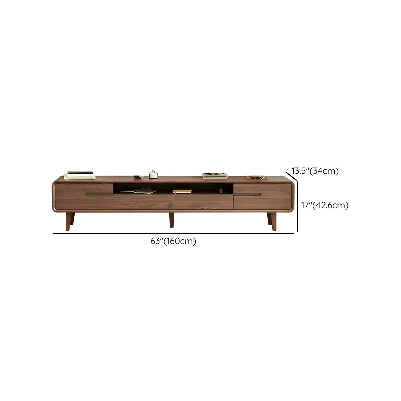 Traditional Wooden Mueble Para TV Stand with Drawers for Home Image - 13