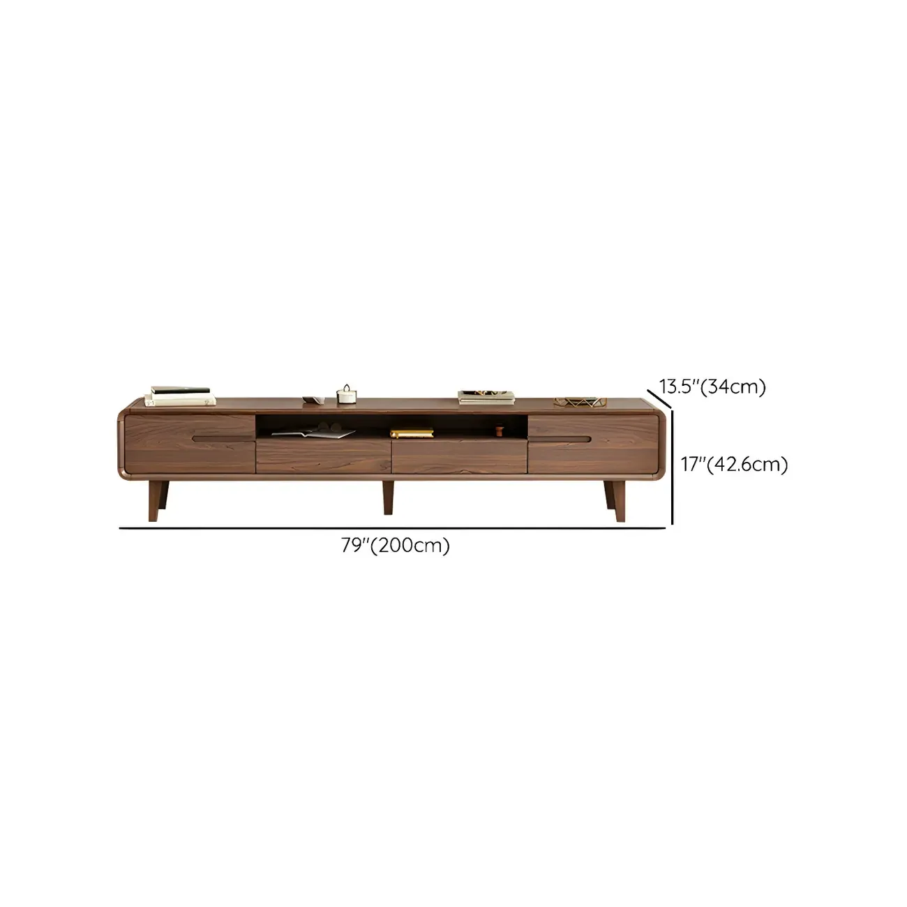 Traditional Wooden Mueble Para TV Stand with Drawers for Home Image - 15