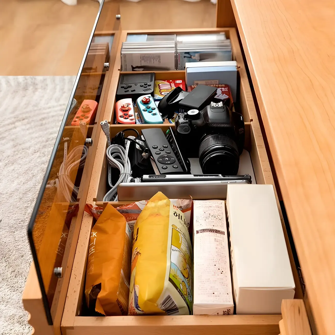 Traditional Wooden TV Stand with Drawers for Living Room Image - 7