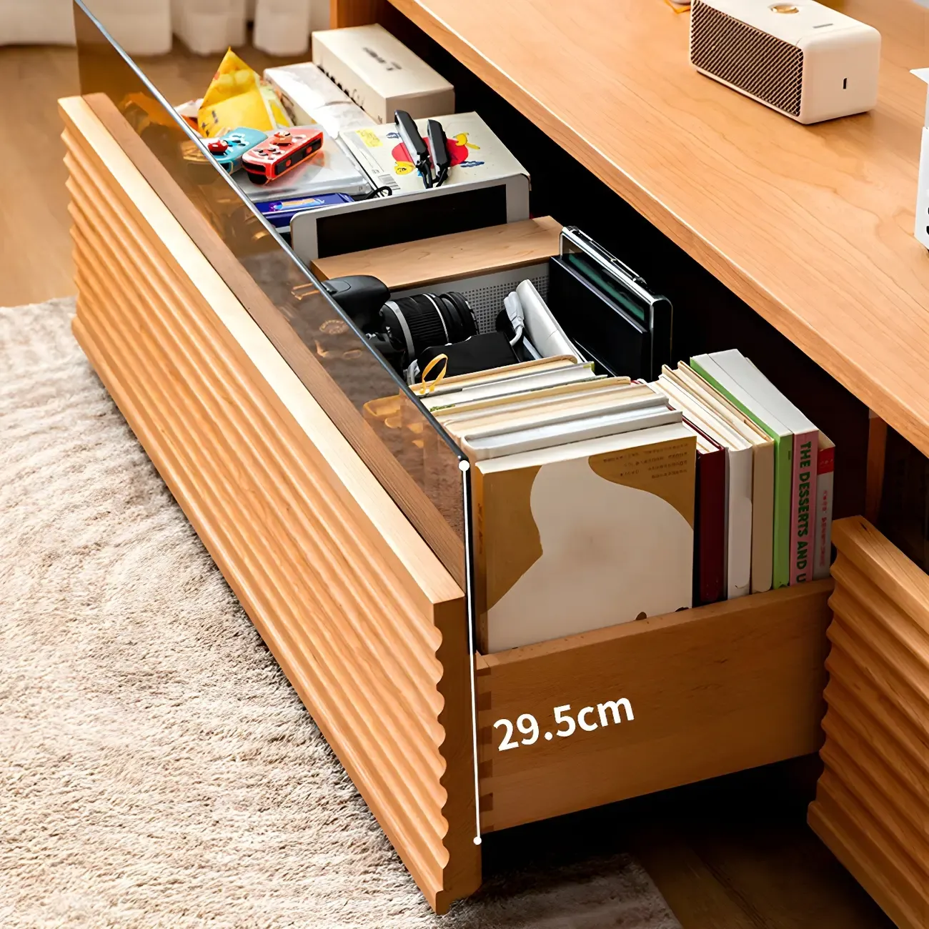 Traditional Wooden TV Stand with Drawers for Living Room Image - 9