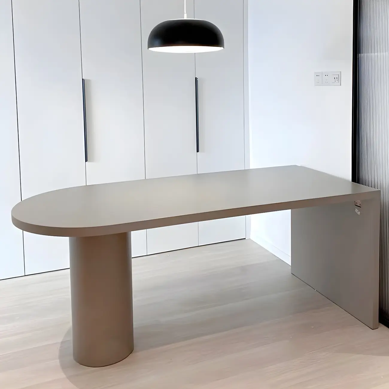 Free Form Modern Gray Bar Table with Wood Top Image - 11 | homeyfad