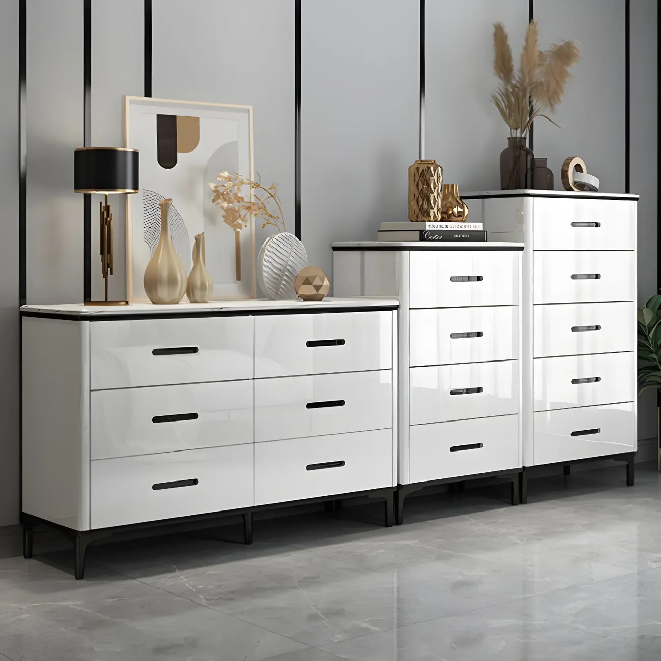 Modern White Wooden Dressers & Chests with Drawers for Home Image - 1 | homeyfad