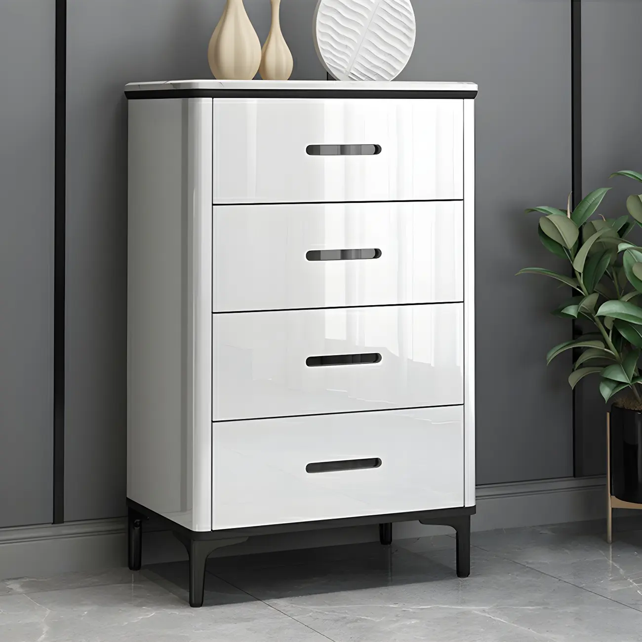 Modern White Wooden Dressers & Chests with Drawers for Home Image - 2 | homeyfad