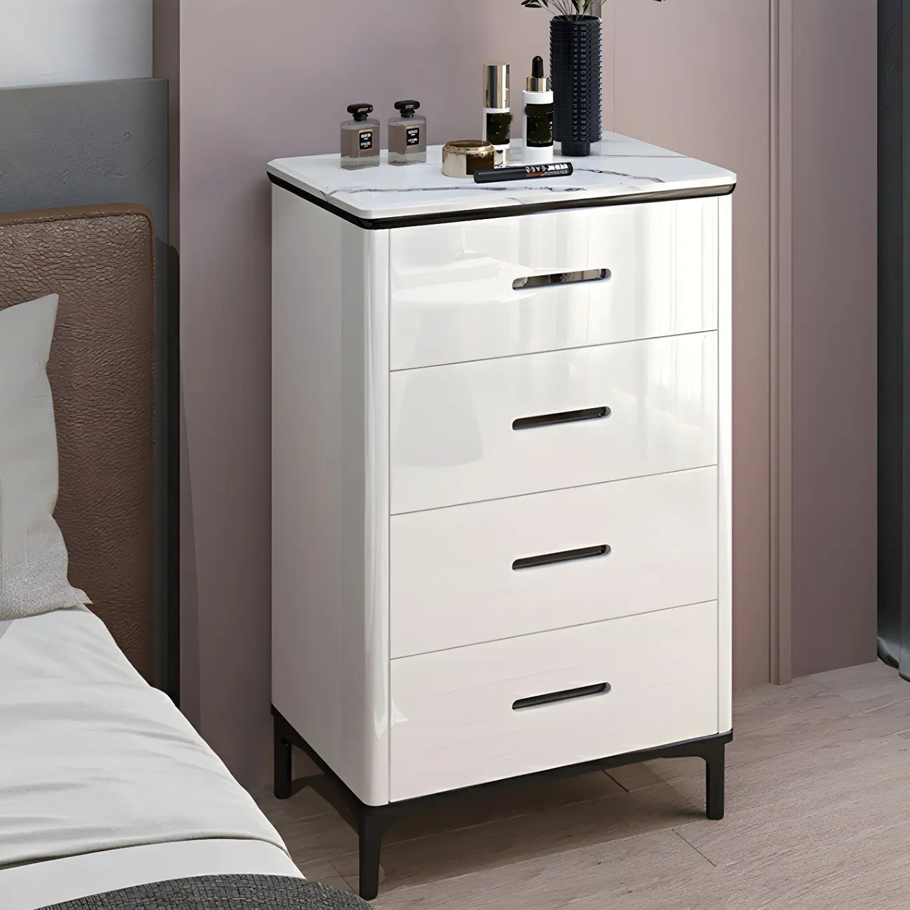 Modern White Wooden Dressers & Chests with Drawers for Home Image - 4 | homeyfad