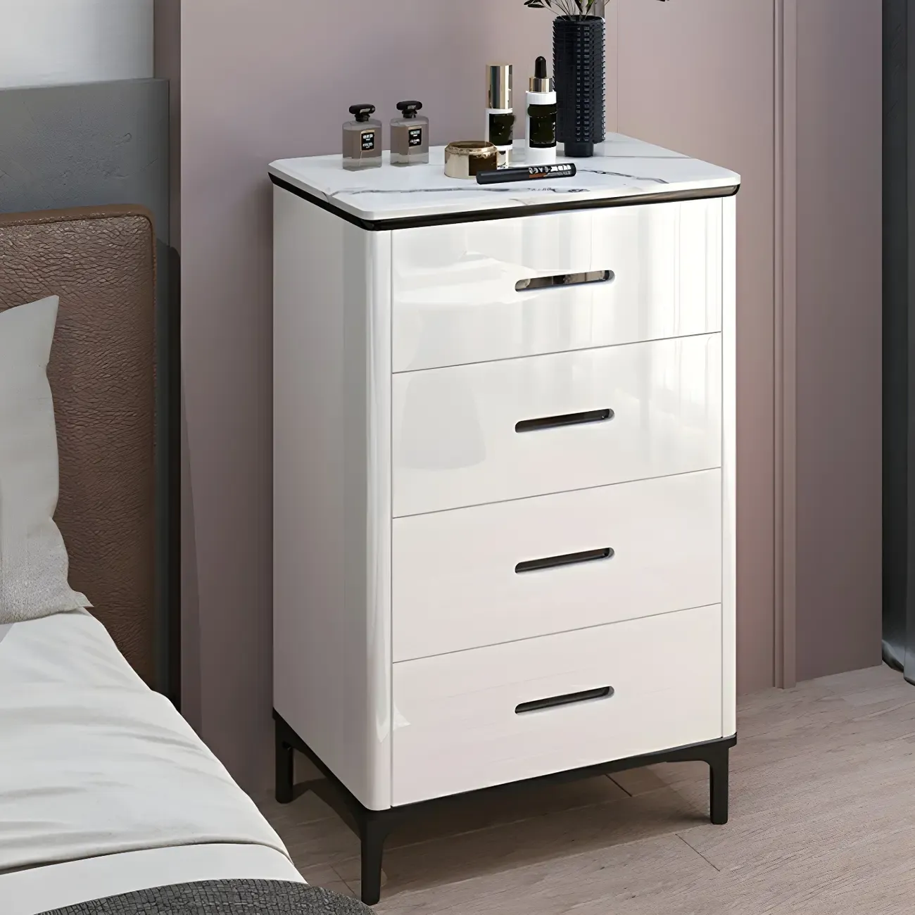 Modern White Wooden Dressers & Chests with Drawers for Home Image - 4