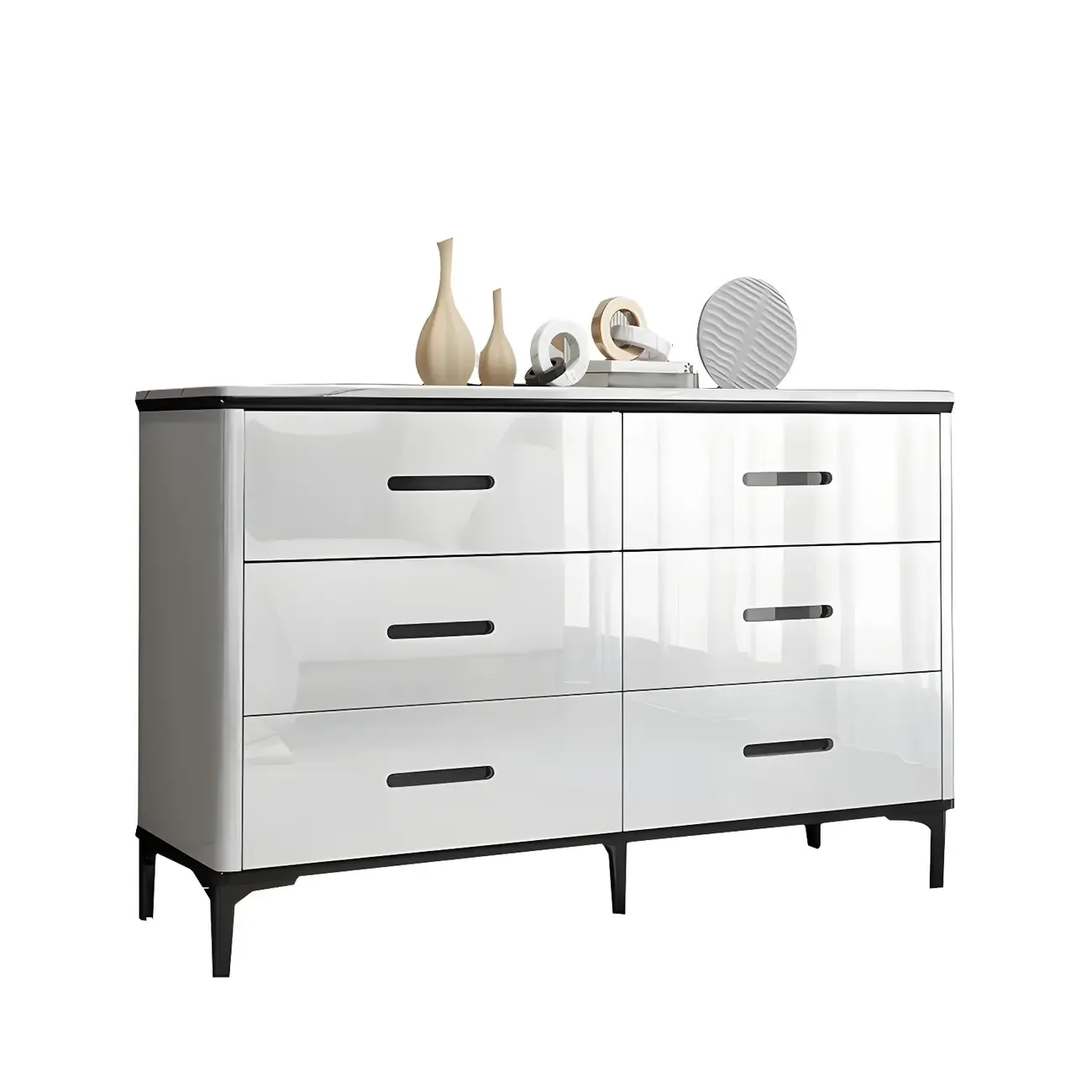 Modern White Wooden Dressers & Chests with Drawers for Home Image - 8