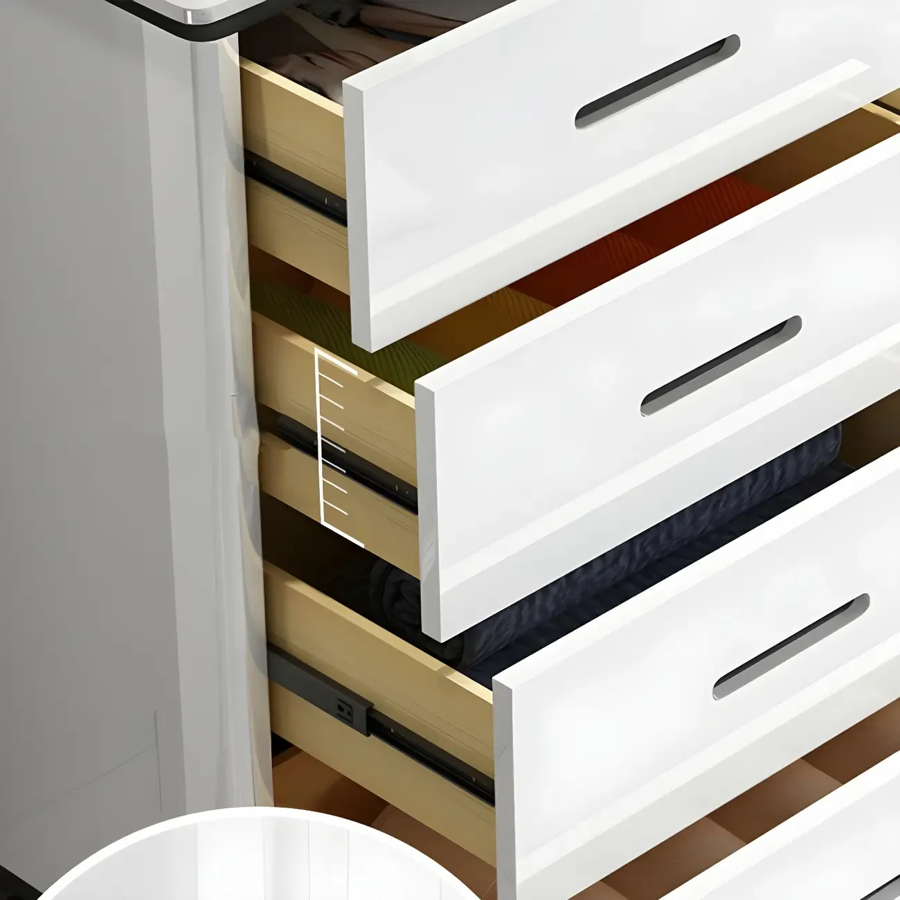 Modern White Wooden Dressers & Chests with Drawers for Home Image - 10