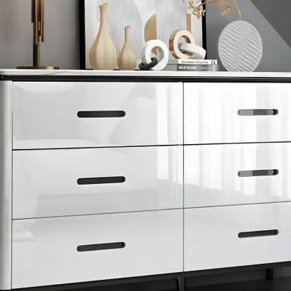Modern White Wooden Dressers & Chests with Drawers for Home Image - 12