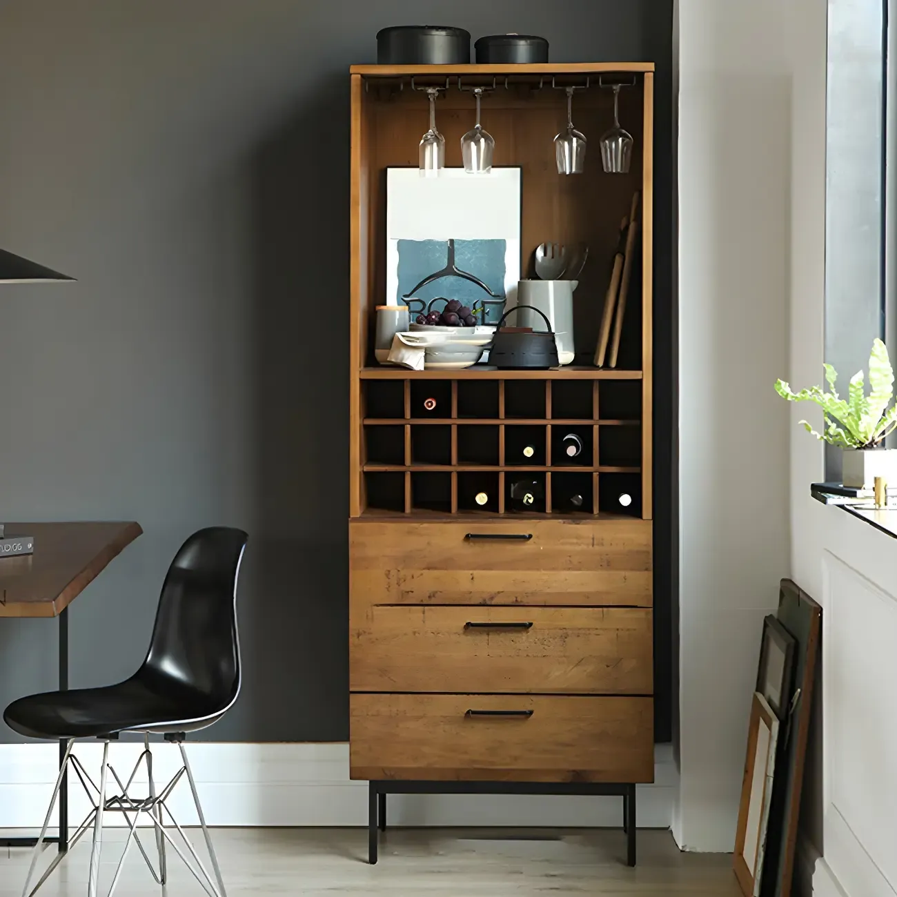 Stackable Rustic Medium Wood Wine Rack Over 25 Bottles Image - 1