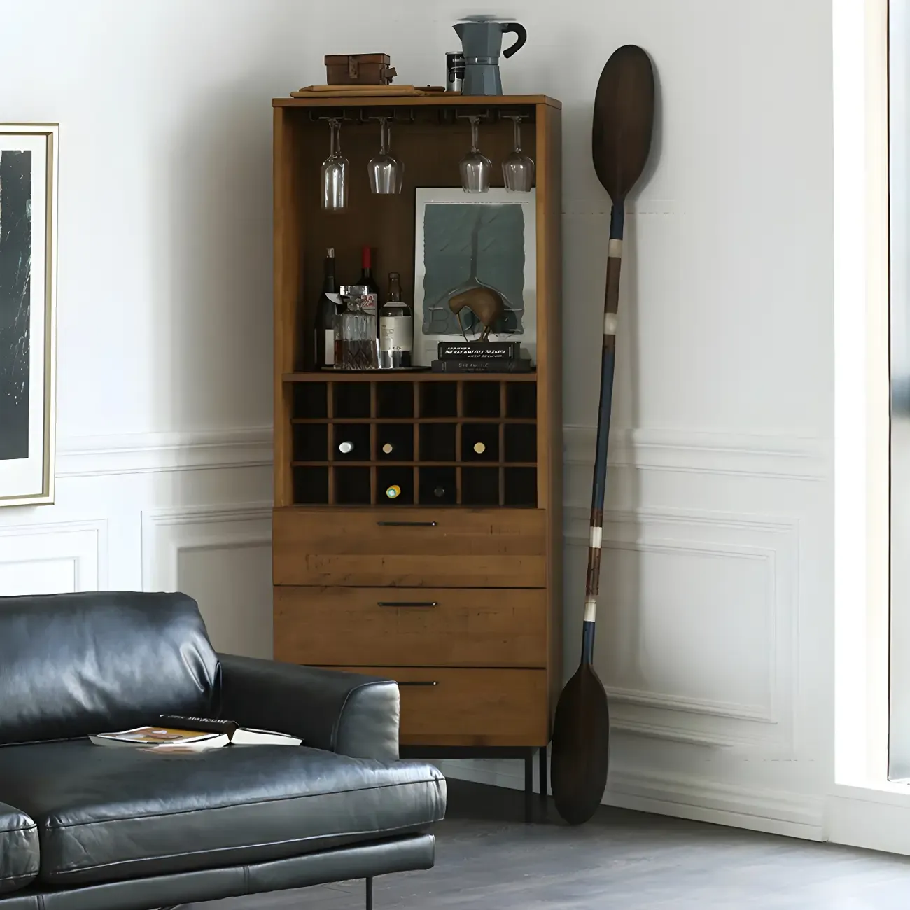 Stackable Rustic Medium Wood Wine Rack Over 25 Bottles Image - 2