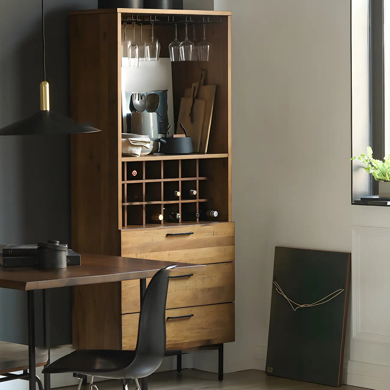 Stackable Rustic Medium Wood Wine Rack Over 25 Bottles Image - 3 | homeyfad