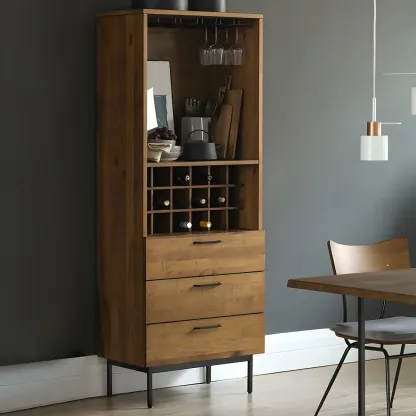 Stackable Rustic Medium Wood Wine Rack Over 25 Bottles Image - 4