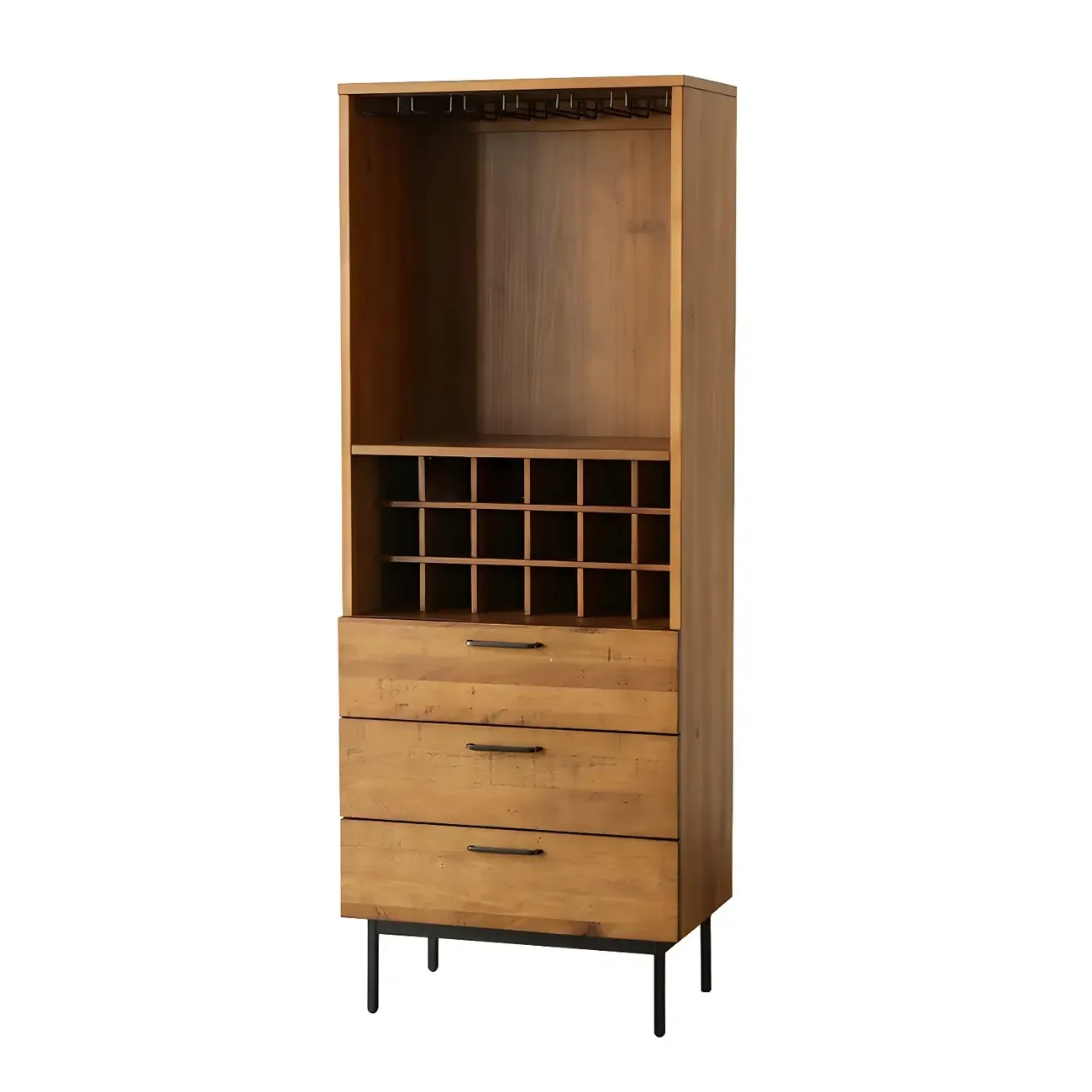 Stackable Rustic Medium Wood Wine Rack Over 25 Bottles Image - 5