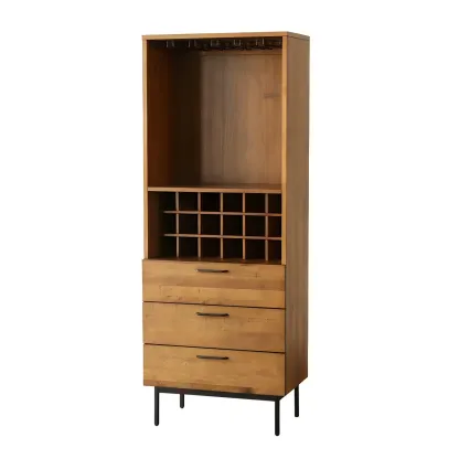 Stackable Rustic Medium Wood Wine Rack Over 25 Bottles Image - 5