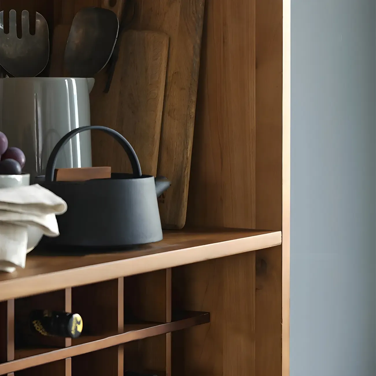 Stackable Rustic Medium Wood Wine Rack Over 25 Bottles Image - 7