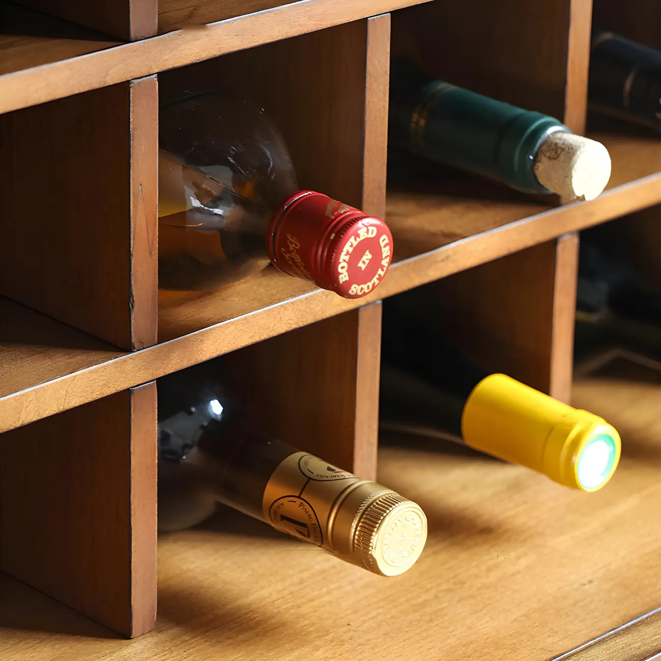 Stackable Rustic Medium Wood Wine Rack Over 25 Bottles Image - 8 | homeyfad