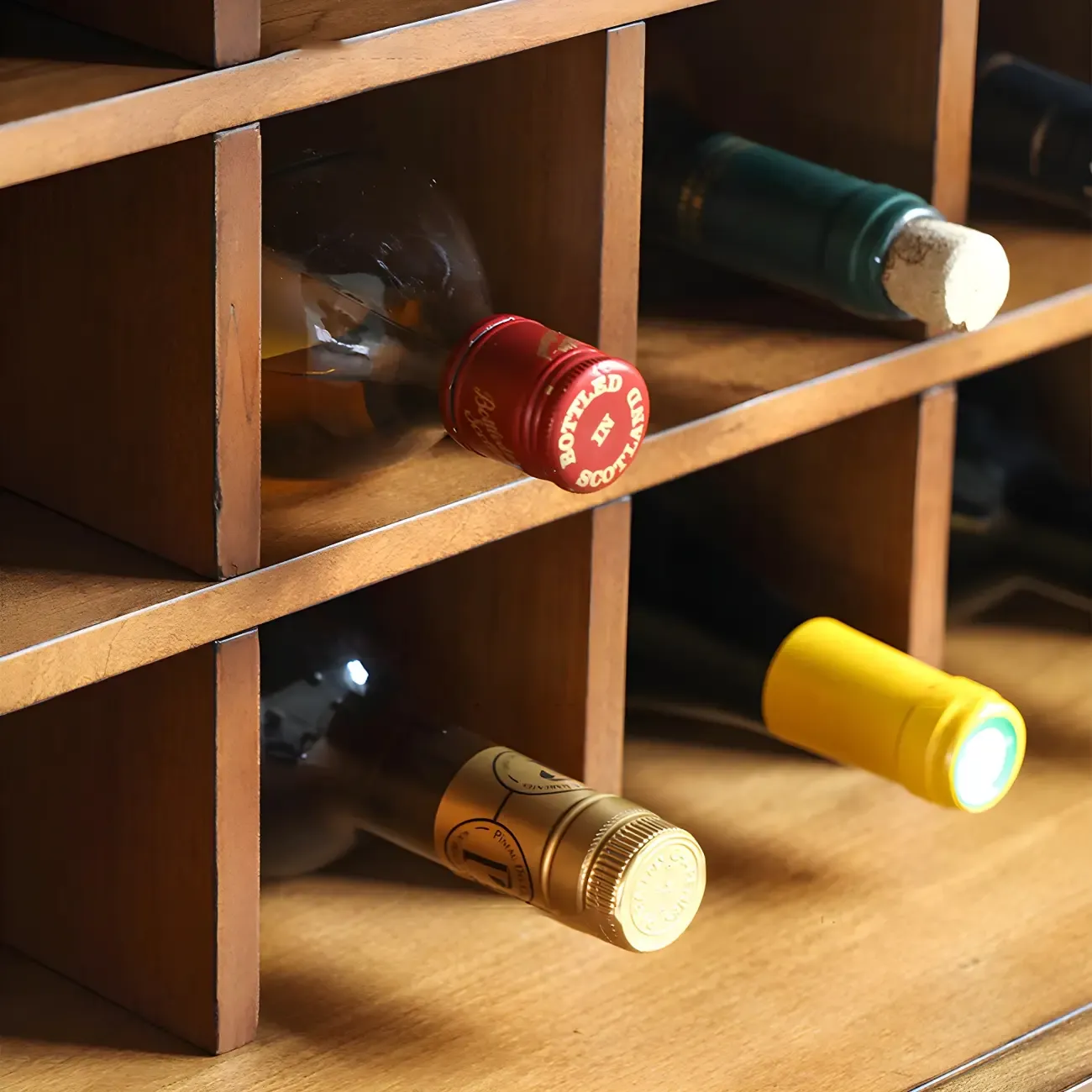 Stackable Rustic Medium Wood Wine Rack Over 25 Bottles Image - 8