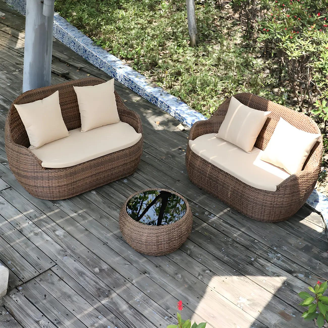 53" Modular UV Resistant Sofa with Waterproof Cushions Image - 1 | homeyfad