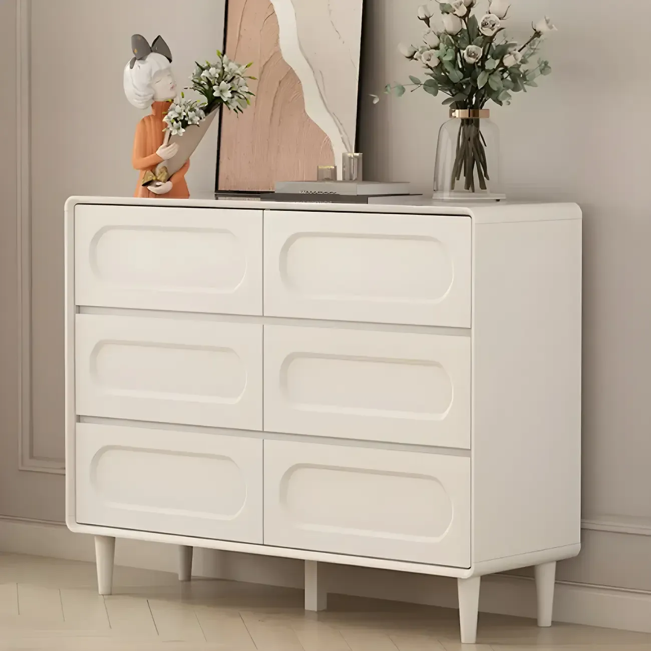 Modern White Wooden Dressers & Chests with Drawers for Homes Image - 1