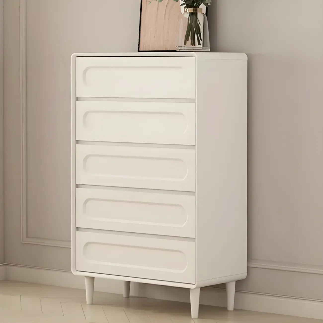 Modern White Wooden Dressers & Chests with Drawers for Homes Image - 2