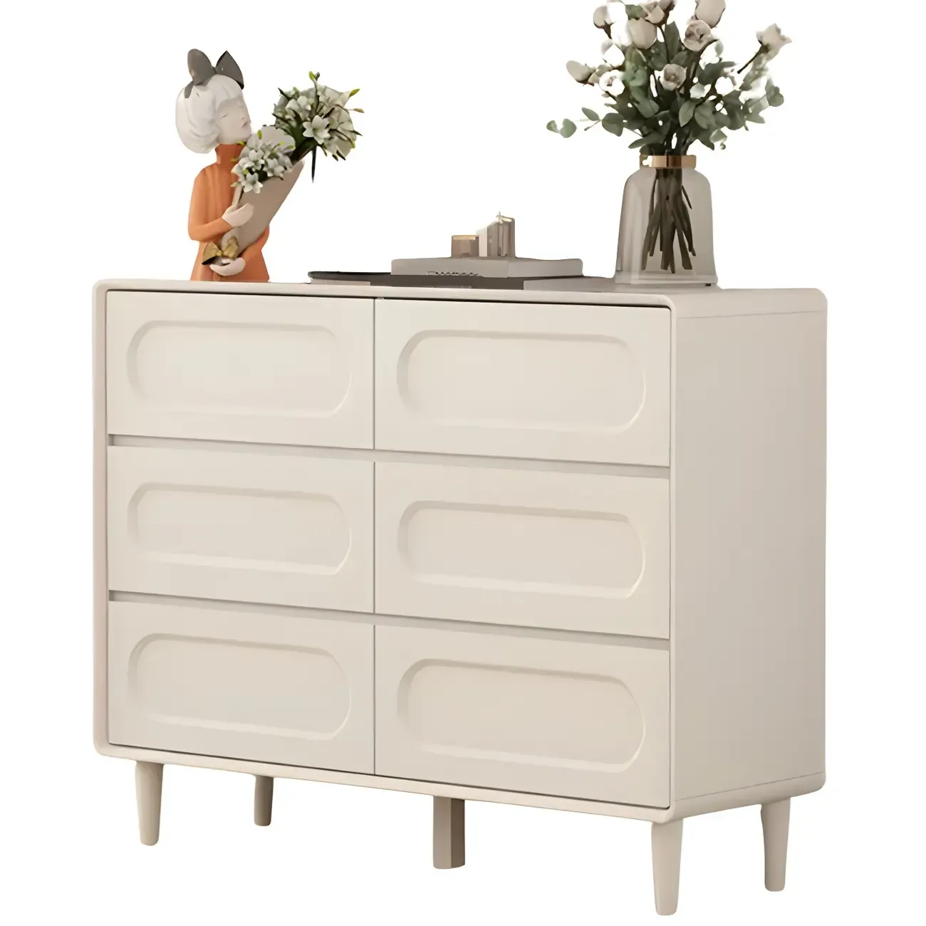 Modern White Wooden Dressers & Chests with Drawers for Homes Image - 5