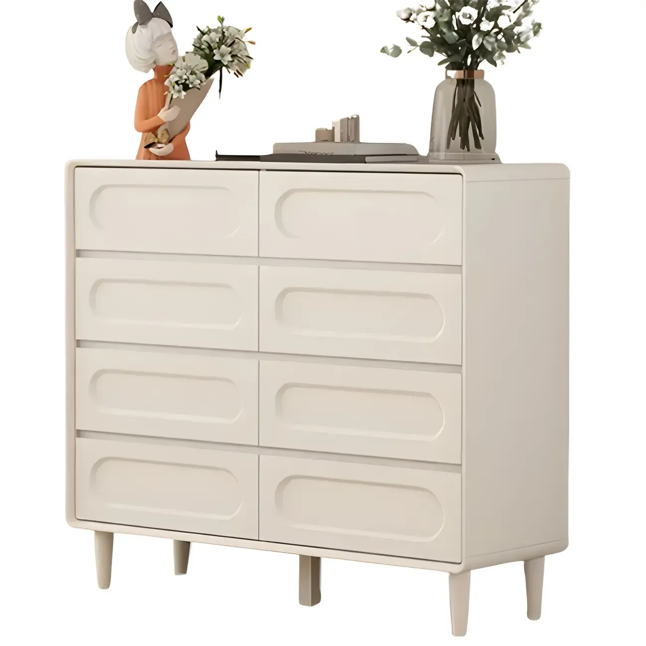 Modern White Wooden Dressers & Chests with Drawers for Homes Image - 8