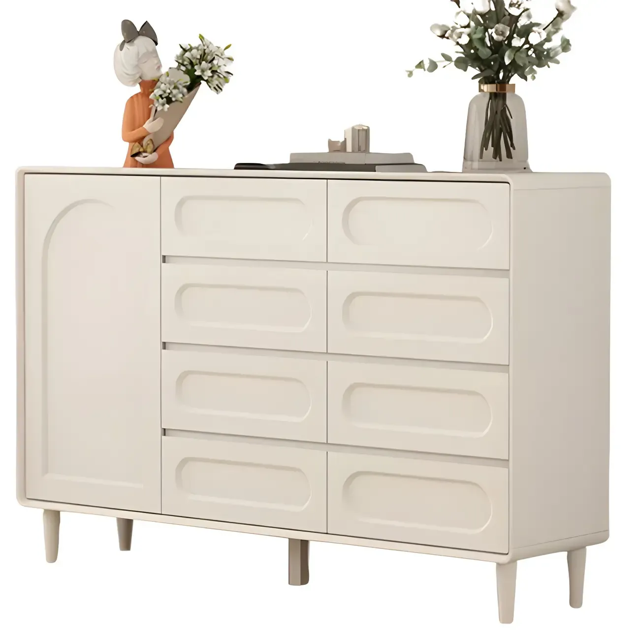 Modern White Wooden Dressers & Chests with Drawers for Homes Image - 10