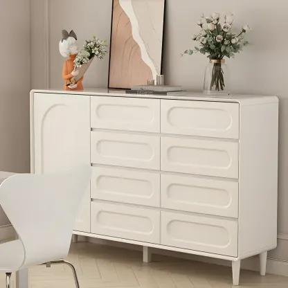 Modern White Wooden Dressers & Chests with Drawers for Homes Image - 11