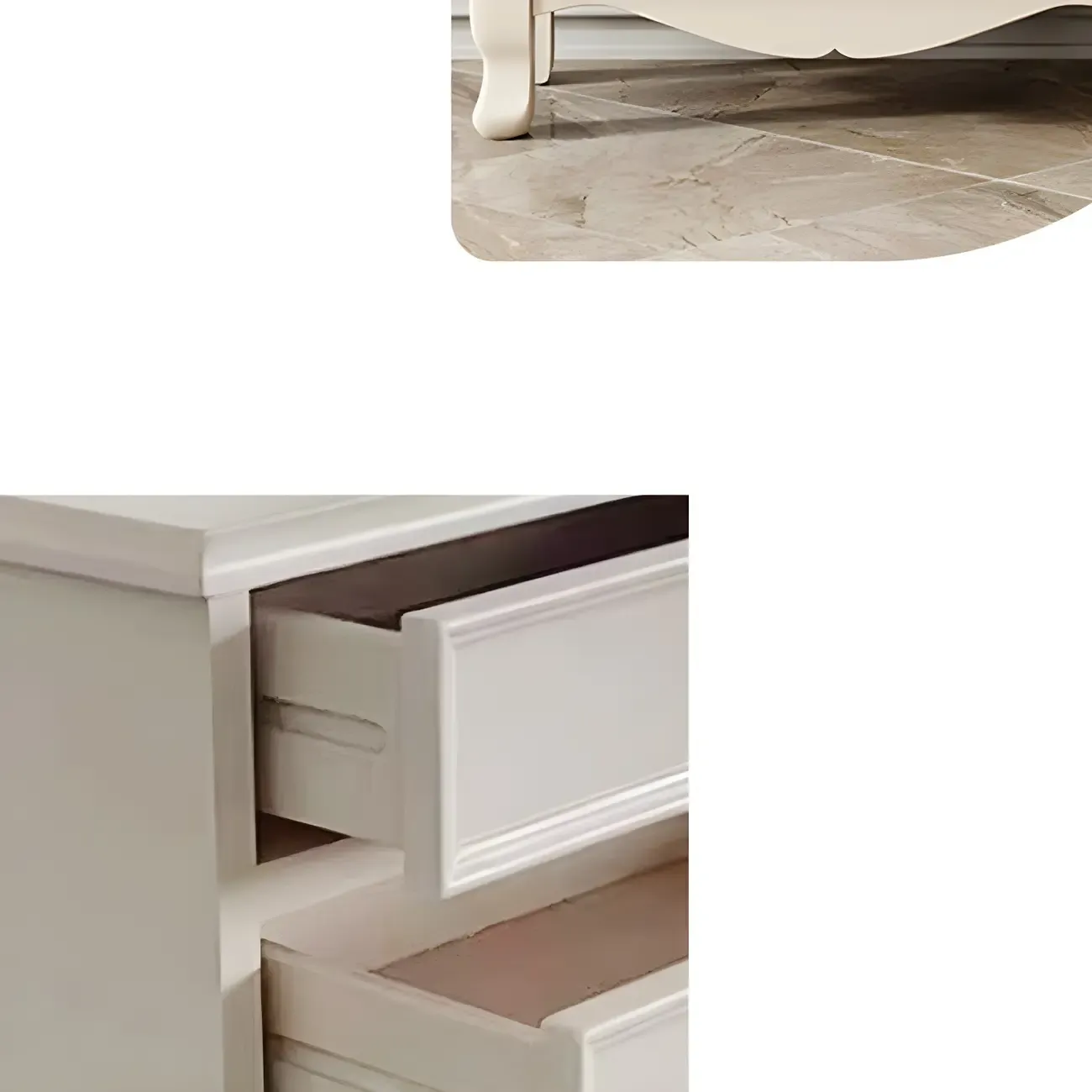 Minimalist White Wooden Dressers & Chests with Storage Cabinet Image - 6