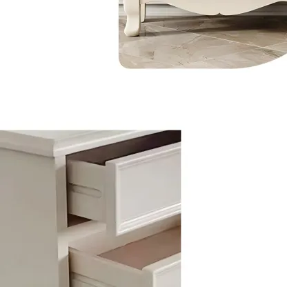 Minimalist White Wooden Dressers & Chests with Storage Cabinet Image - 6