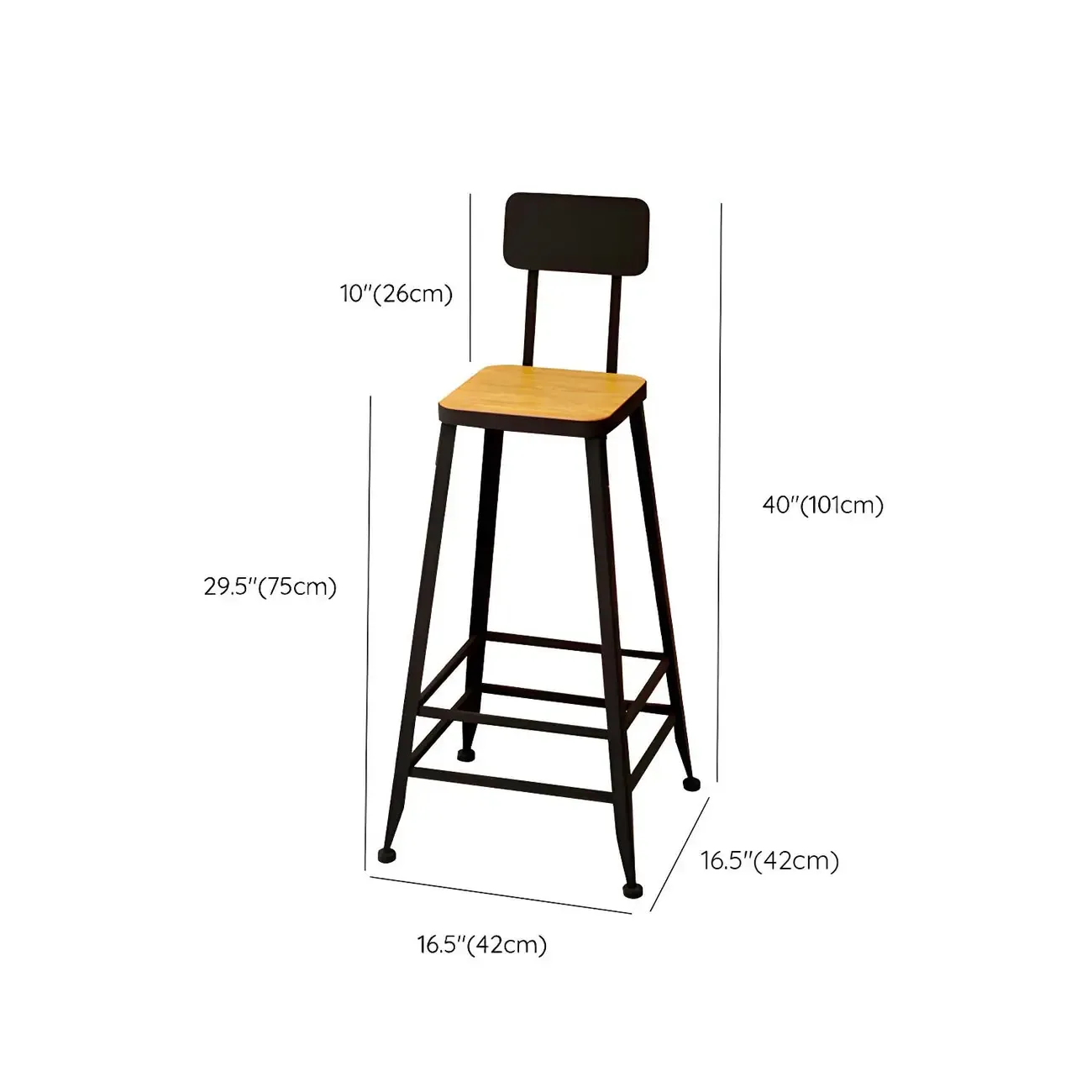 Saddle Yellow Armless Leather Metal Frame Bar Stools Image - 7