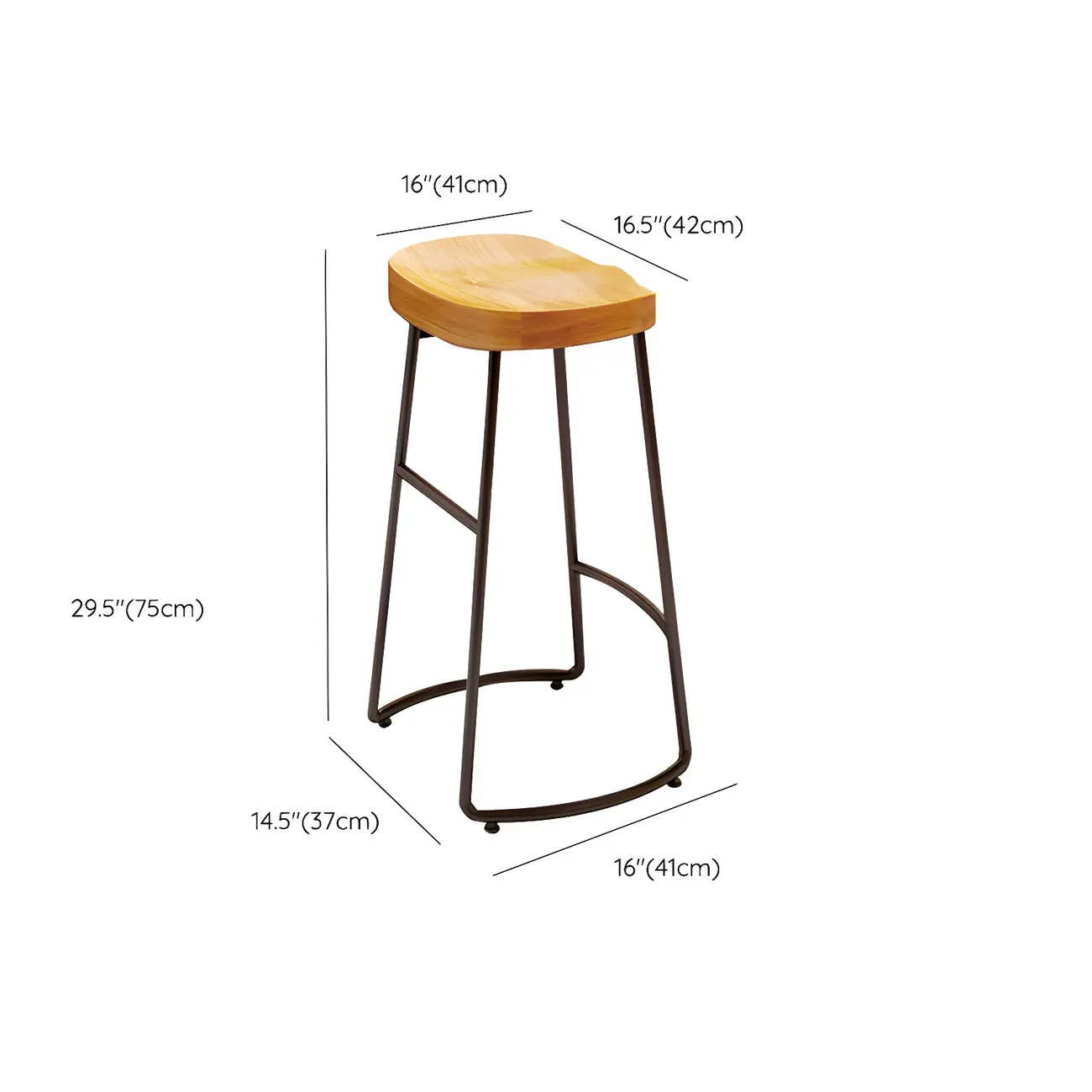 Saddle Yellow Armless Leather Metal Frame Bar Stools #size | homeyfad
