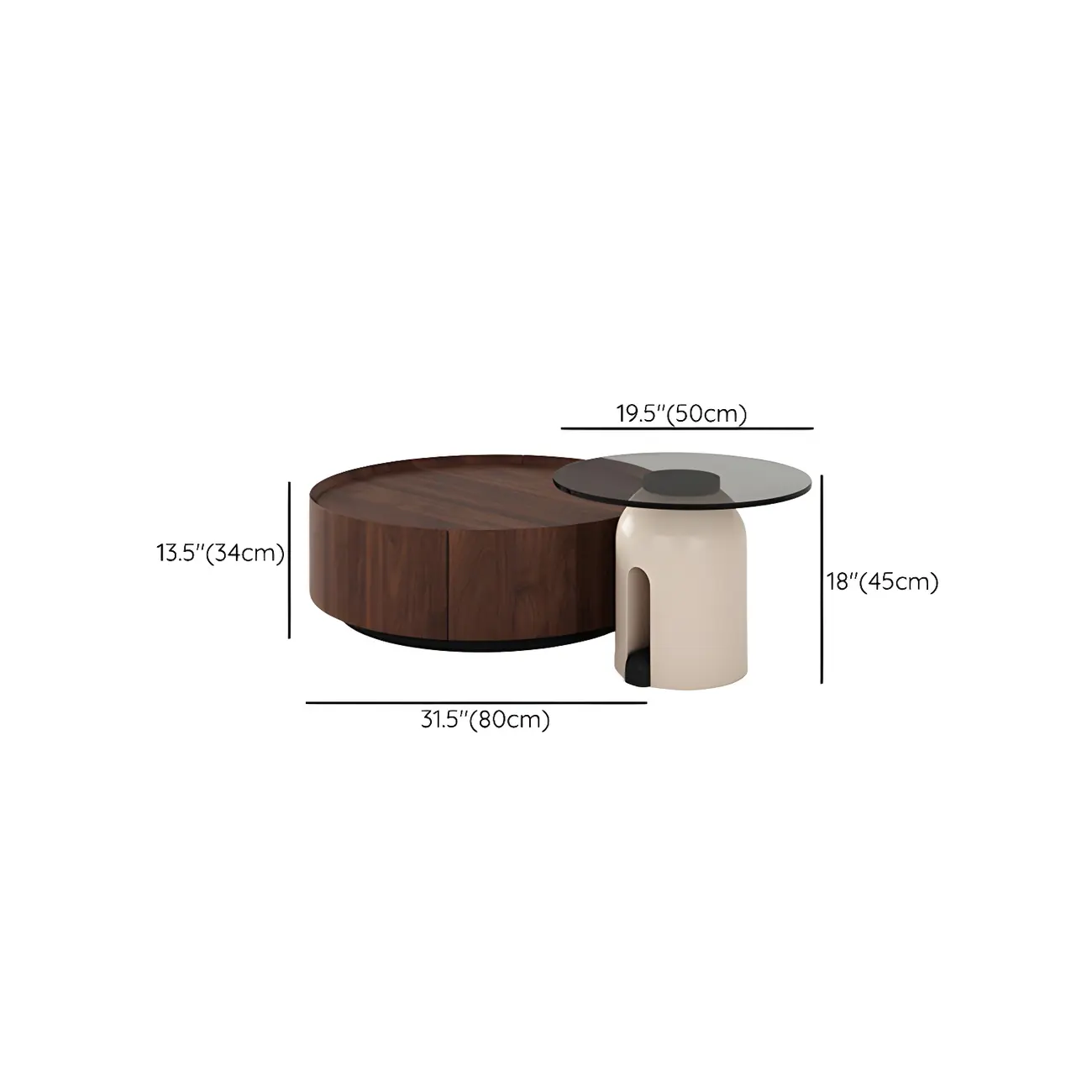 Brown Modern Stylish Round Wood Drawer Coffee Table Image - 13 | homeyfad