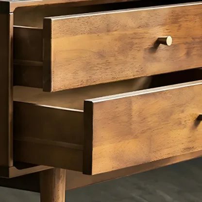 Traditional Wooden TV Stand with Drawers & Cable Management Image - 7