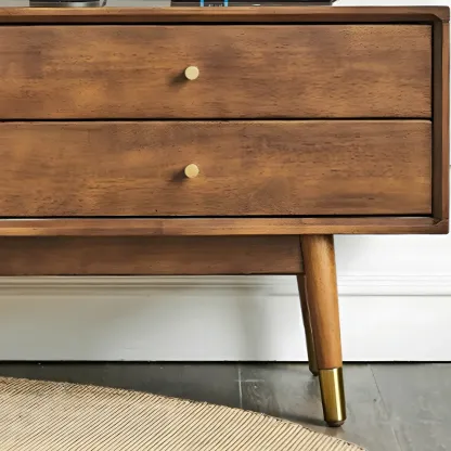Traditional Wooden TV Stand with Drawers & Cable Management Image - 8