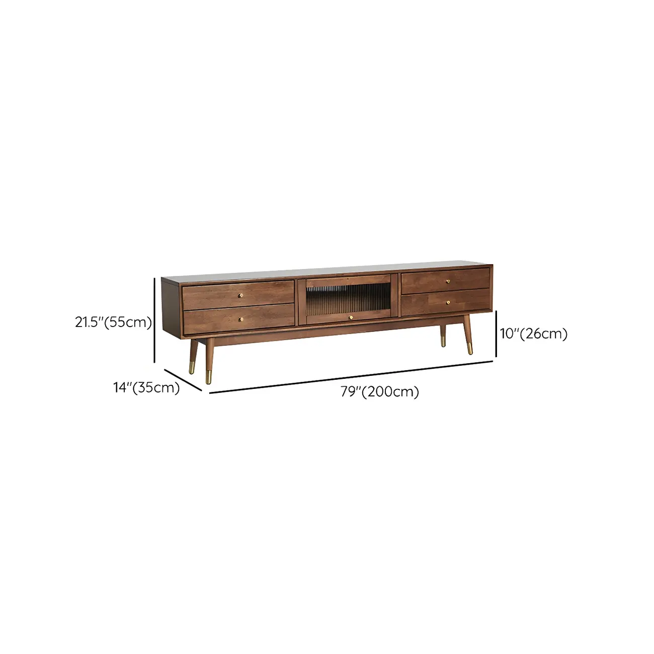 Traditional Wooden TV Stand with Drawers & Cable Management Image - 13 | homeyfad