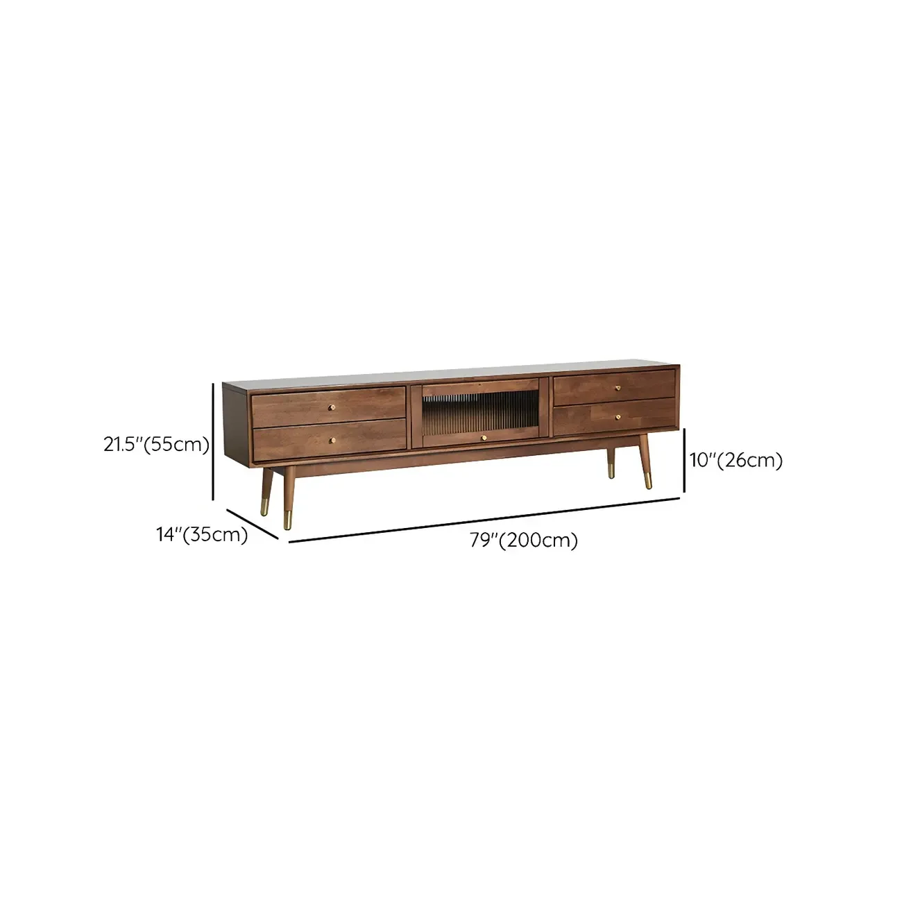 Traditional Wooden TV Stand with Drawers & Cable Management Image - 13