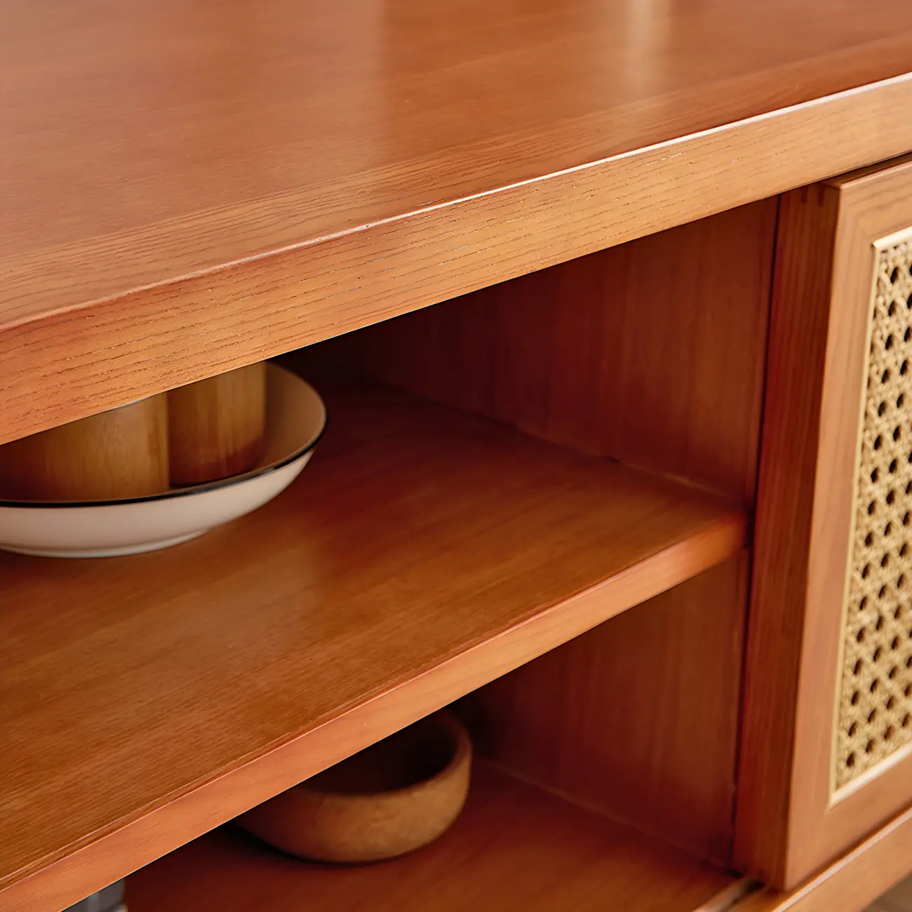 Glam Wooden Mueble Para TV Stand with Shelves for Living Room Image - 6 | homeyfad