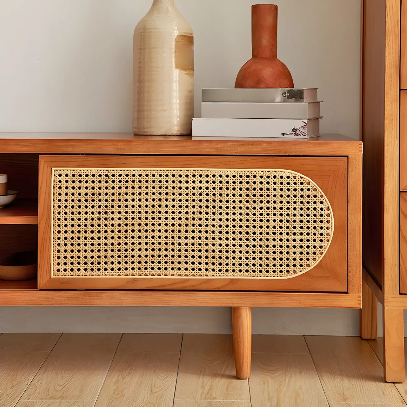 Glam Wooden Mueble Para TV Stand with Shelves for Living Room Image - 8