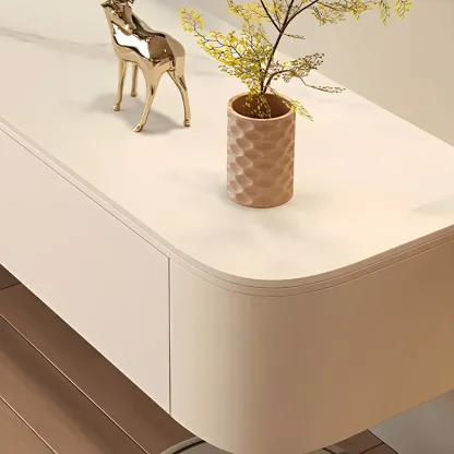 Modern Mueble Flotante Para TV Stand with Storage in White Image - 8