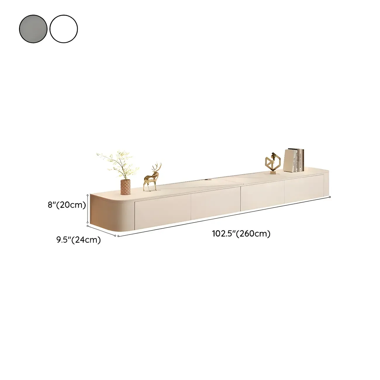 Modern Mueble Flotante Para TV Stand with Storage in White Image - 16