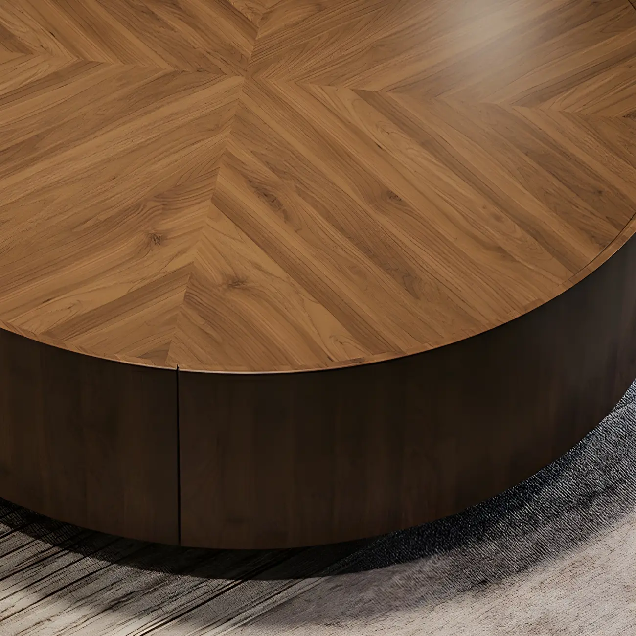 Traditional Brown Round Wood Coffee Table with Storage Image - 6 | homeyfad